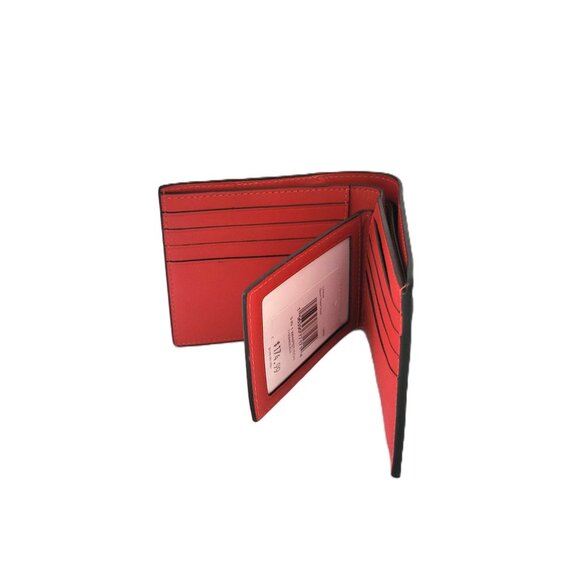 Coach CAX59 3 In 1 Whipstitch Calf Leather Billfold Wallet Sport Red Chalk - Picture 6 of 8